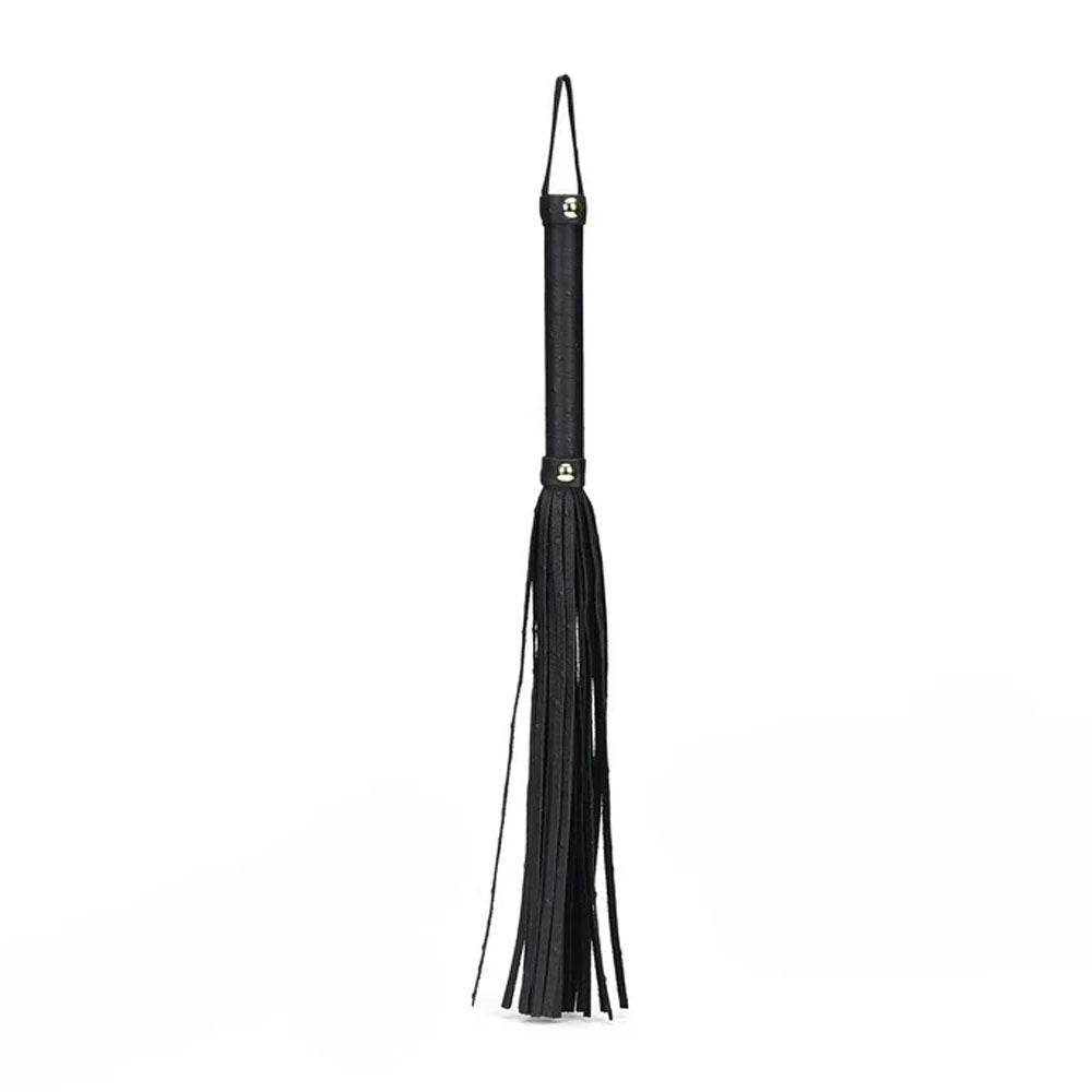 Black Leather Flogger Whip - CoreFlexInd