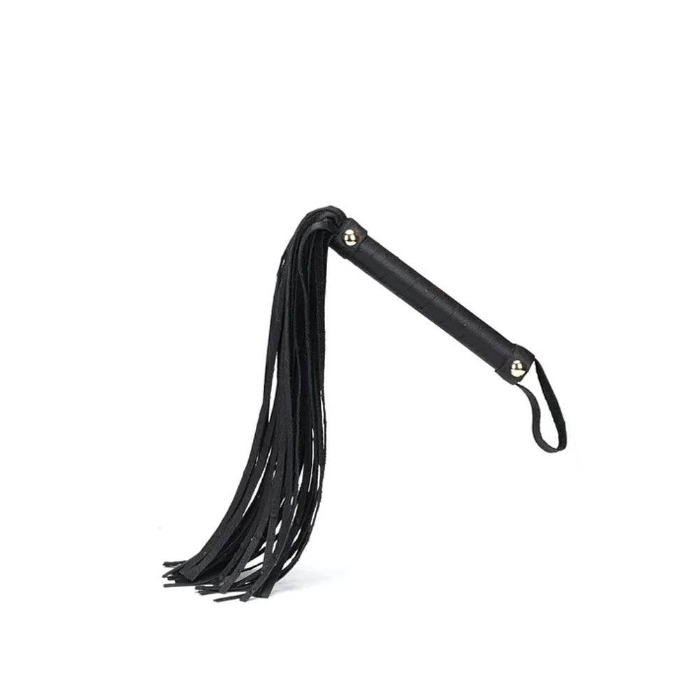 Black Leather Flogger Whip - CoreFlexInd