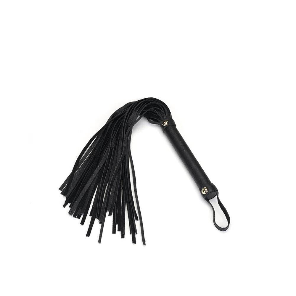 Black Leather Flogger Whip - CoreFlexInd