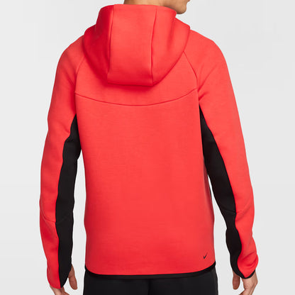 Black Red Tech Fleece Full-Zip Hooded Track Suit-Coreflexind