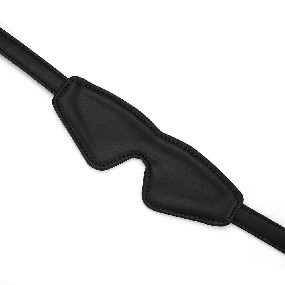 Black Vegan Leather Blindfold - CoreFlexInd