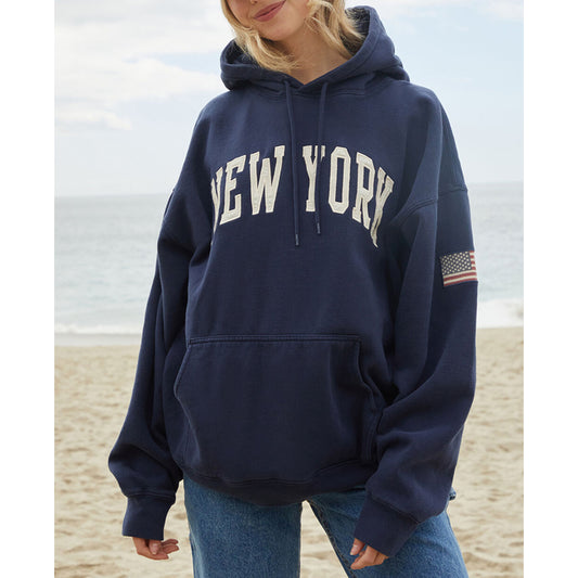 Women Navy Pullover Hoodie