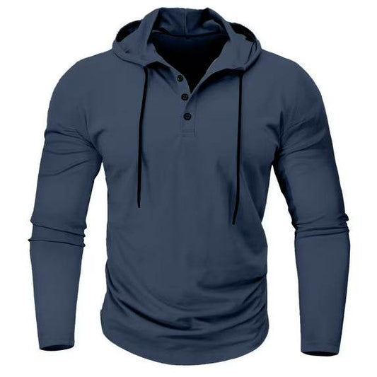 Blue Long Sleeve Hoodie - Garmentswear