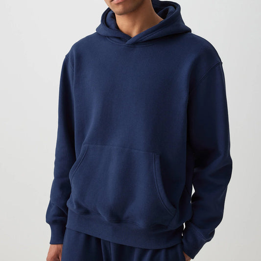 Blue Solid Hoodie