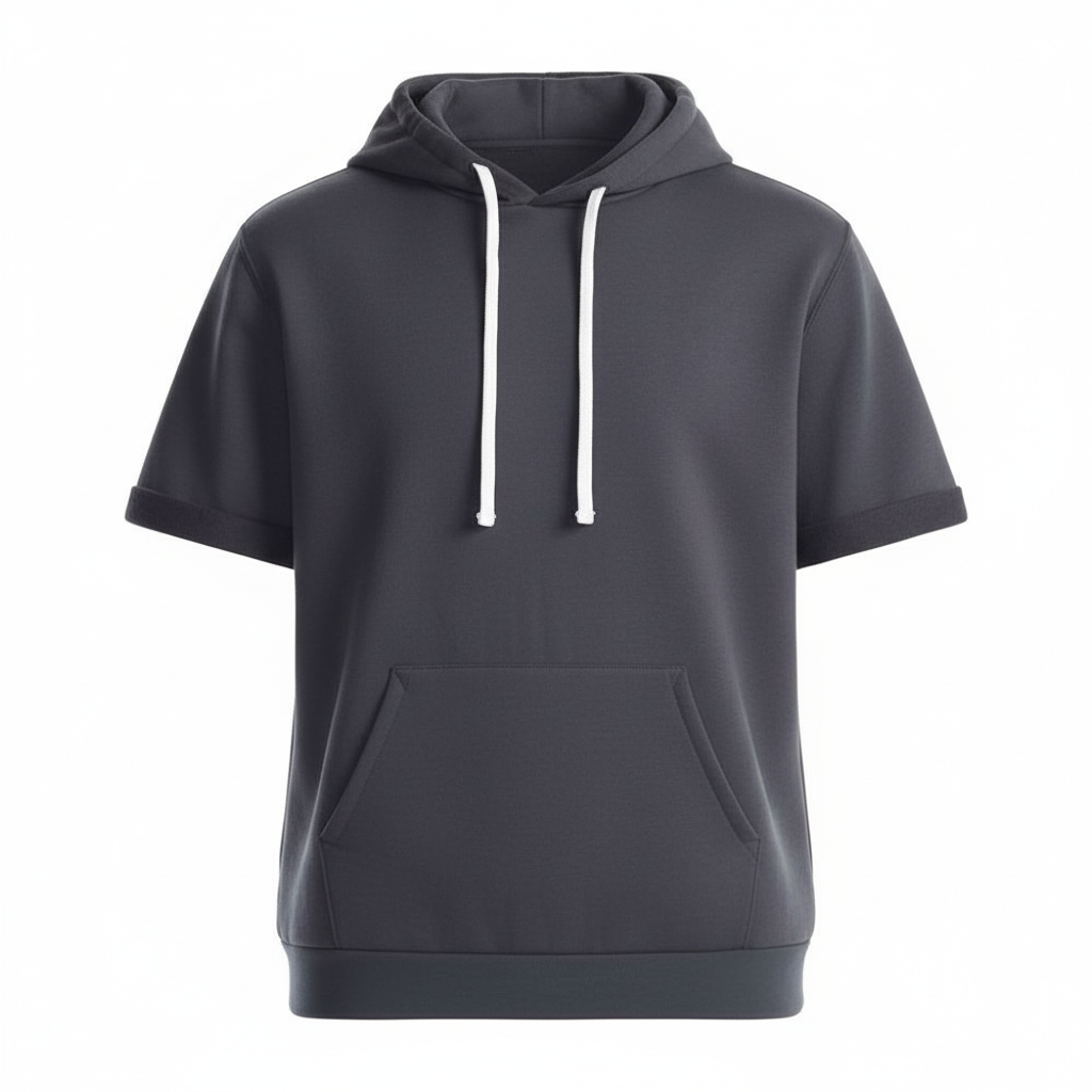 Charcoal_Short_Sleeve_Hoodie-01-Garmentswear