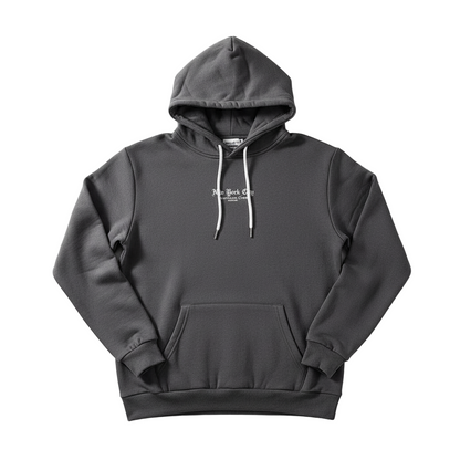 Dark Grey Print Detail Hoodie - Garmentswear