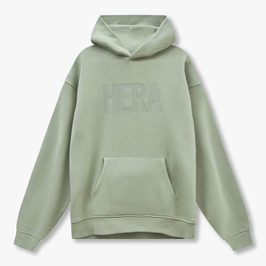 Hedge Green Hoodie Oversized Fit Label