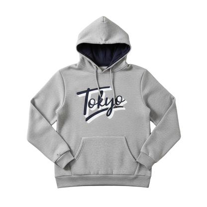 Grey Melange Printed Hoodie - Garmentswear
