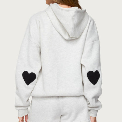 Women Heather Grey Luxury Hoodie