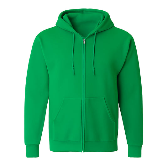 Irish Green Zip-Up Hoodie