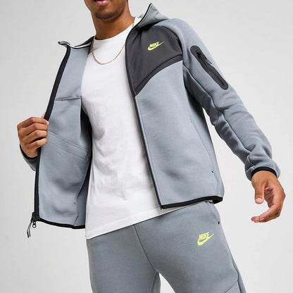 Grey Tech Fleece Full-Zip Hooded Track Suit