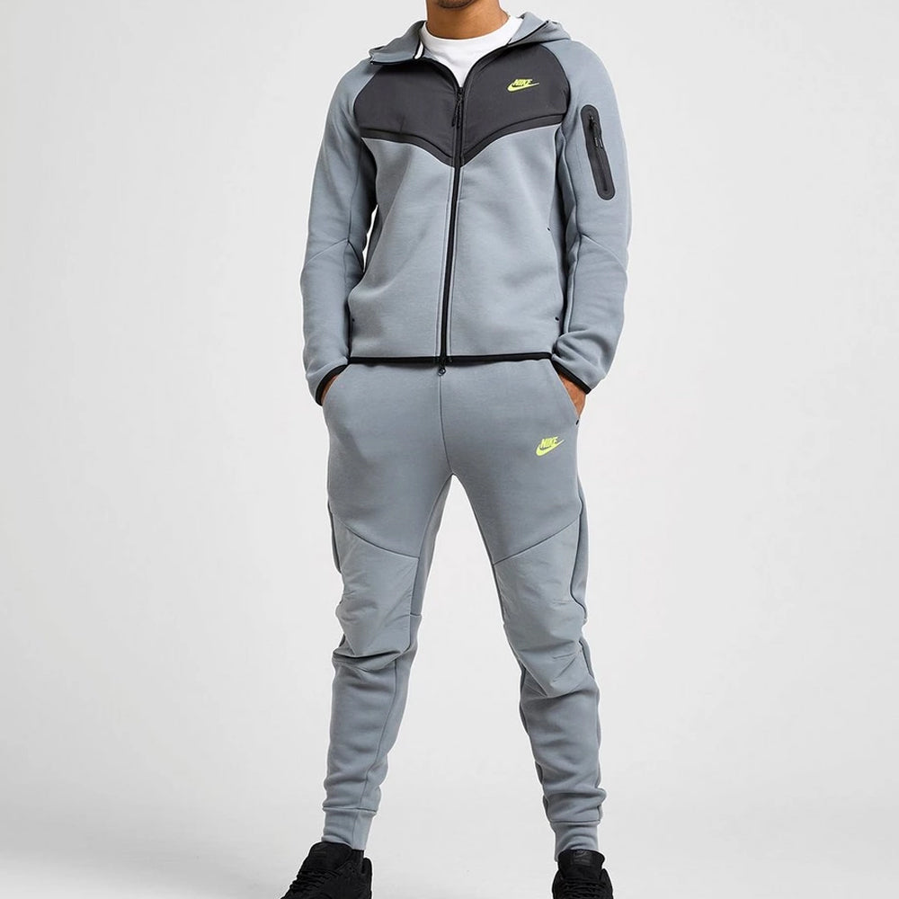 Grey Tech Fleece Full-Zip Hooded Track Suit