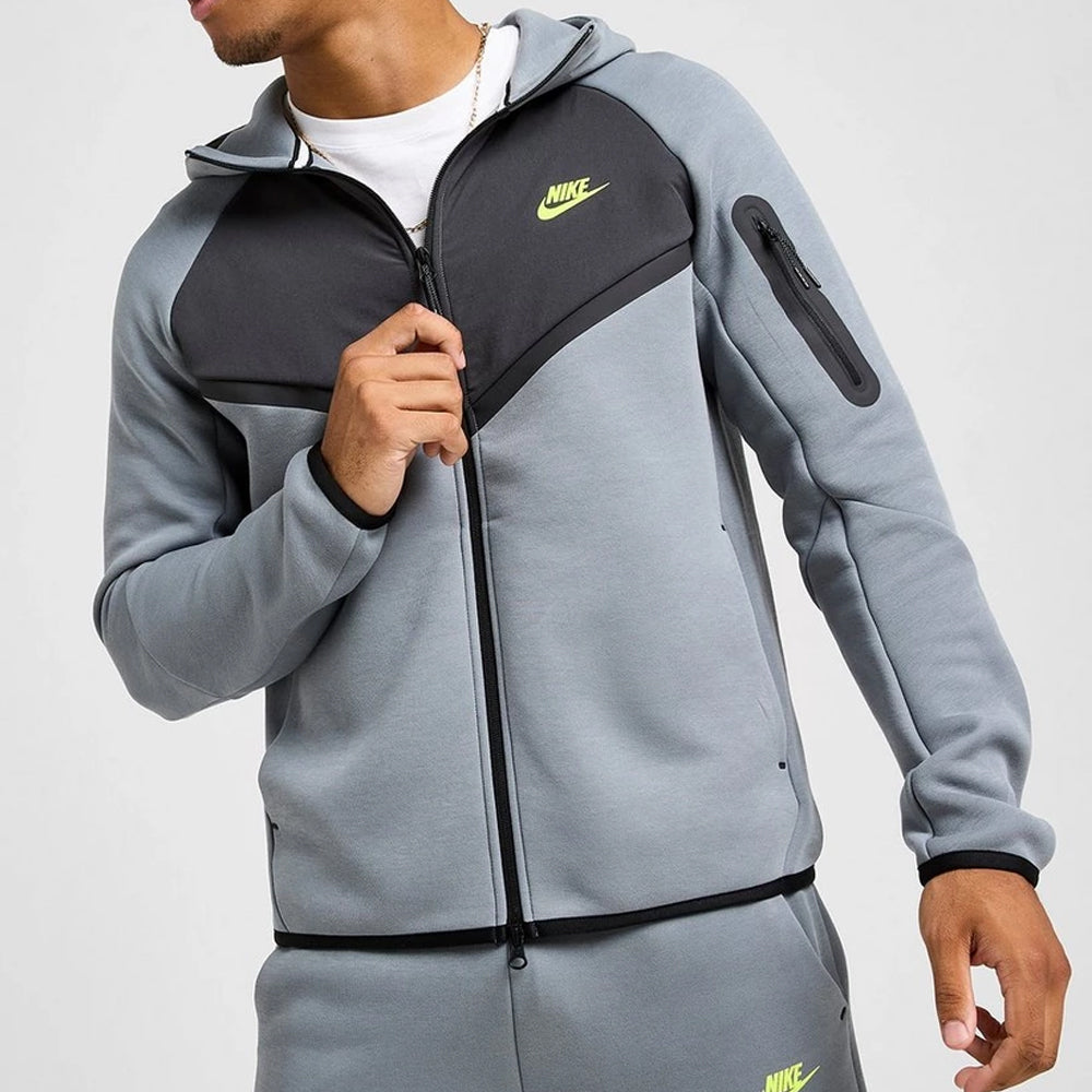 Grey Tech Fleece Full-Zip Hooded Track Suit