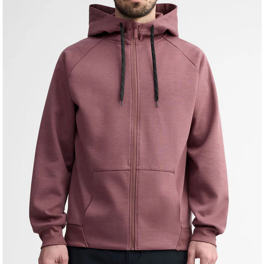 Maroon hoodie with a zipper on a white background