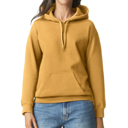Sudadera con capucha mostaza para mujer