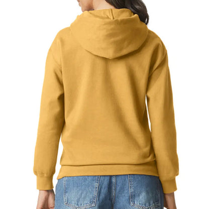 Sudadera con capucha mostaza para mujer