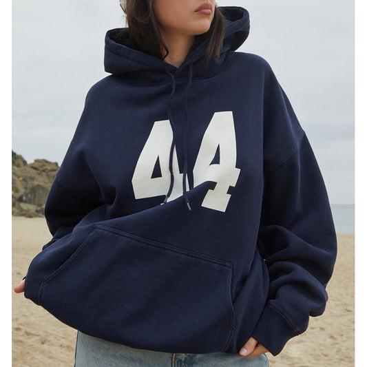 Women Dark Navy Pullover Hoodie