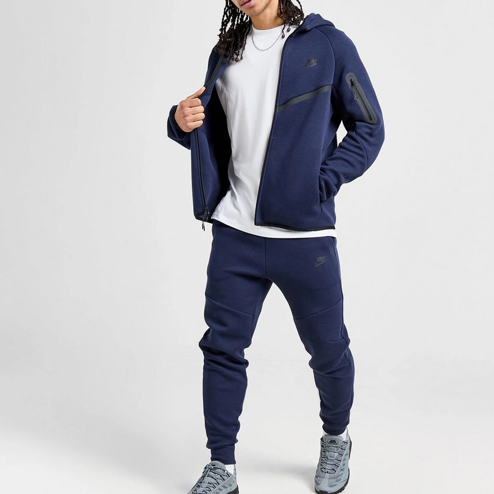 Navy Blue Tech Fleece Full-Zip Hooded Track Suit