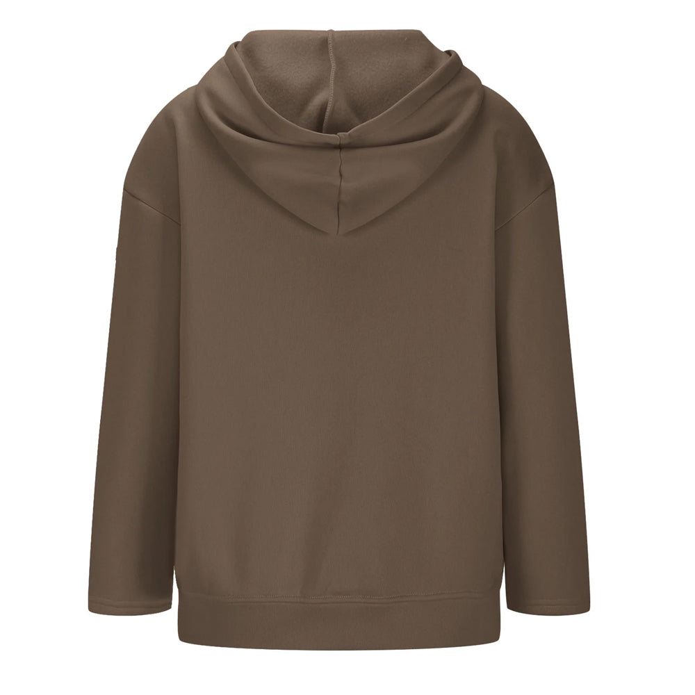Oversized Zip Up Hoodie Jacket with Pockets Womens