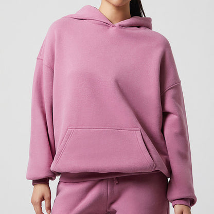 Sudadera con capucha y cremallera extragrande negra para mujer