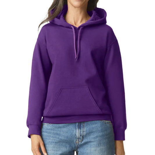 Sudadera con capucha morada para mujer