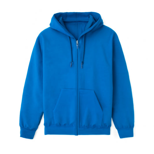 Blue hoodie on a white background