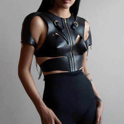 Sleeved Soft Cut Out Harness Black - CoreFlexInd