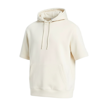 White Hoodie Short Sleeve - Garmentswear