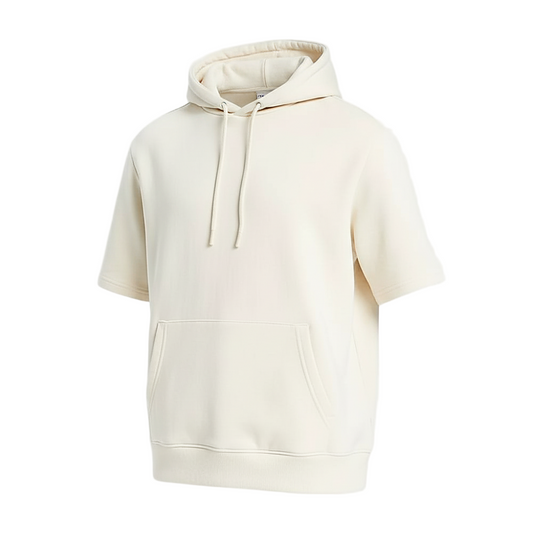 White Hoodie Short Sleeve - Garmentswear