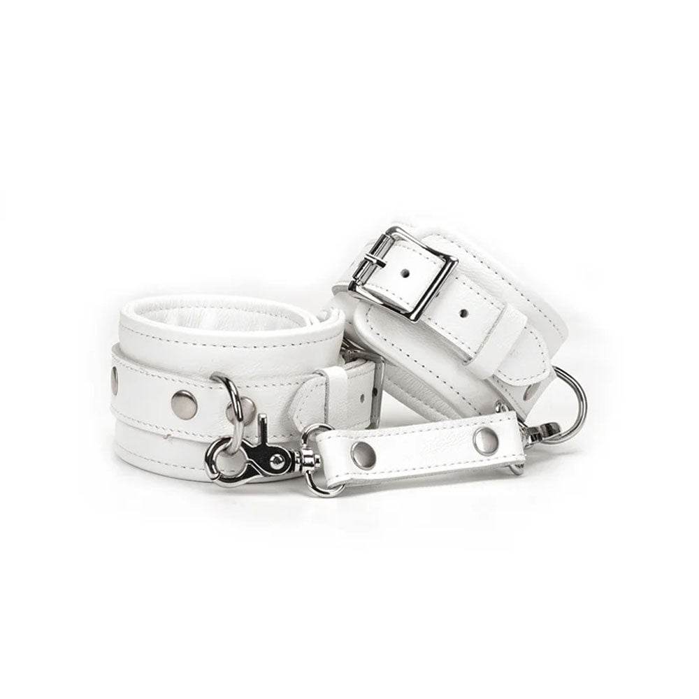White Leather Ankle Cuffs - CoreFlexInd