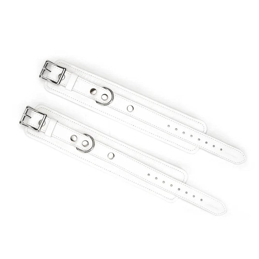 White Leather Ankle Cuffs - CoreFlexInd