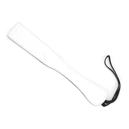 White Leather Dual-Layered Spanking Paddle - CoreFlexInd