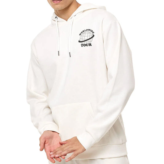 White Print Detail Hoodie