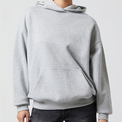 Beigefarbener Oversize-Kapuzenpullover mit Reißverschluss für Damen