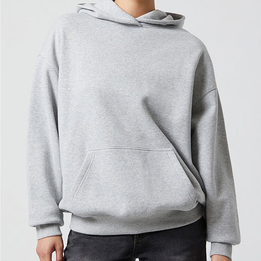 Beigefarbener Oversize-Kapuzenpullover mit Reißverschluss für Damen