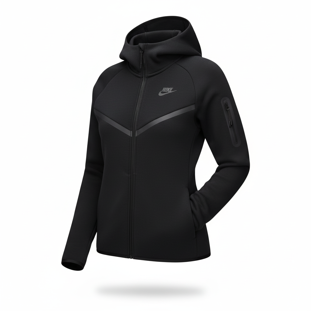 Black Nike hoodie on a white background