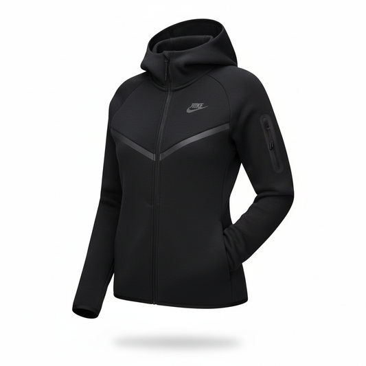 Black Nike hoodie on a white background