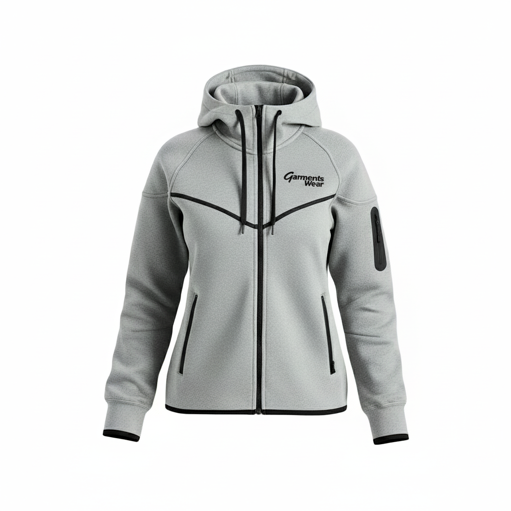 Women_s_Dark_Heather_Tech_Fleece_Hoodie-Garmentswear