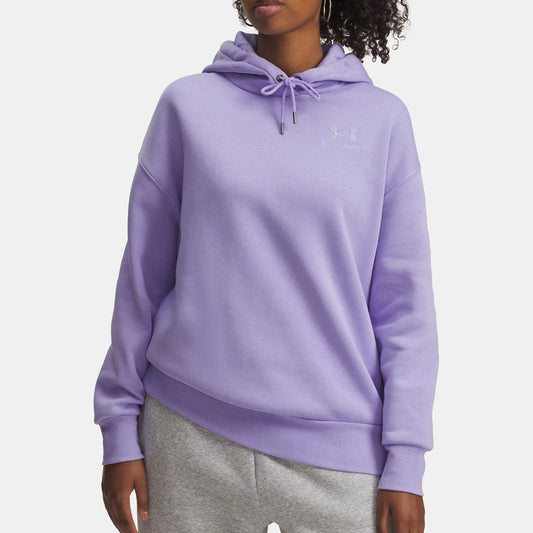 Person wearing a purple hoodie on a white background