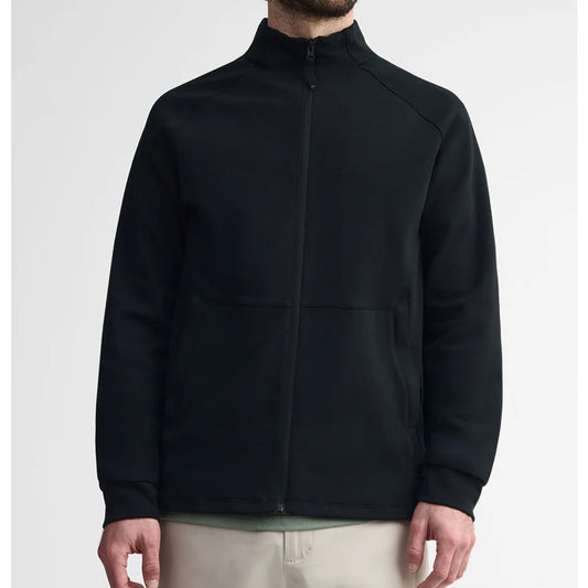 Black Stretch Mock Neck Athletic Hoodie