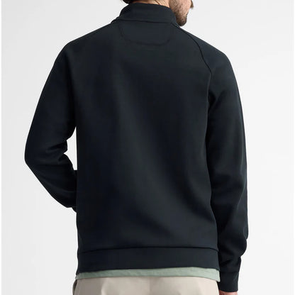 Black Stretch Mock Neck Athletic Hoodie